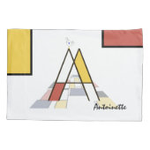 Charmant neoplasticisme Art Monogram. Brief A Kussensloop (Achterkant)