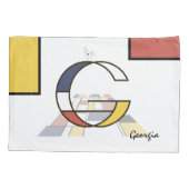 Charmant neoplasticisme Art Monogram. Brief G Kussensloop (Achterkant)