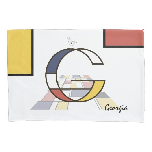 Charmant neoplasticisme Art Monogram. Brief G Kussensloop (Voorkant)