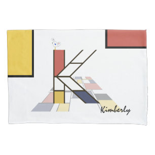 Charmant neoplasticisme Art Monogram. Brief K Kussensloop