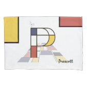 Charmant neoplasticisme Art Monogram. Brief P Kussensloop (Voorkant)