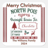 Charmant Noordpool Express ontwerp Vierkante Sticker (Voorkant)