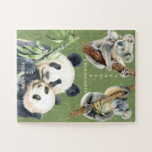 Charmant Oerwoud Friends Koala Panda Moeder Baby Legpuzzel (Horizontaal)