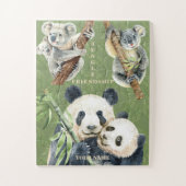 Charmant Oerwoud Friends Koala Panda Moeder Baby Legpuzzel (Verticaal)