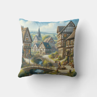 Charmant oud dorp met bruggen en kerk buitenkussen