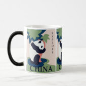 Charmant Panda-avontuur: Retro China Travel Art Magische Mok (Links)