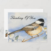 Charmant Pensée De Vous Carte Postale De Chickadee (Devant / Derrière)