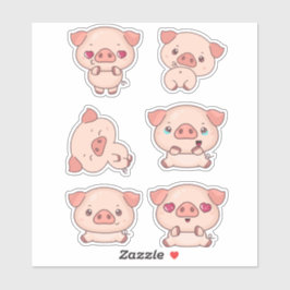 Charmant Piggy voor kinderen en ambachtsliefhebber Sticker