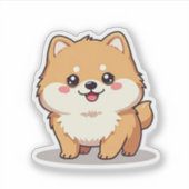 Charmant Pommeranian, Kawaii Whimsy, klein Sticker (Voorkant)