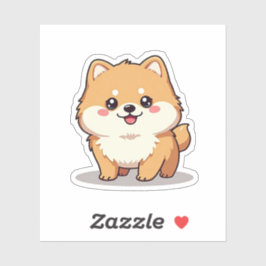 Charmant Pommeranian, Kawaii Whimsy, klein Sticker