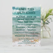 Charmant Reizen Strand Bestemming Starfish Bruilof Kaart (Staand voorkant)