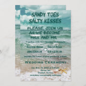 Charmant Reizen Strand Bestemming Starfish Bruilof Kaart (Voorkant / Achterkant)