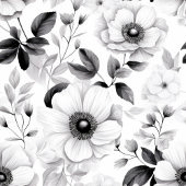 Charmant rideau de douche à fleurs noir et blanc