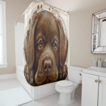 Charmant rideau de douche Labrador