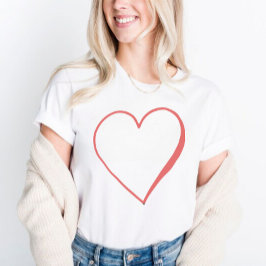 Charmant rood hart T-shirt voor Valentijnsdag