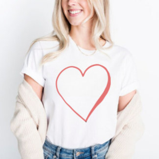 Charmant rood hart T-shirt voor Valentijnsdag