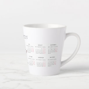 Charmant Rood Rendier 2025 aangepaste kalender Latte Mok