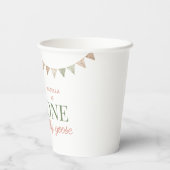 Charmant Roze Een Gekke Gans 1e Verjaardagsfeest Papieren Bekers (Achterkant)