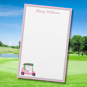 Charmant roze golfthema gepersonaliseerd briefpapi