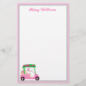 Charmant roze golfthema gepersonaliseerd briefpapi (Voorkant)