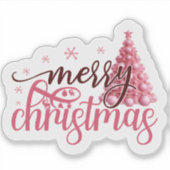 Charmant roze Kerst sticker (Voorkant)