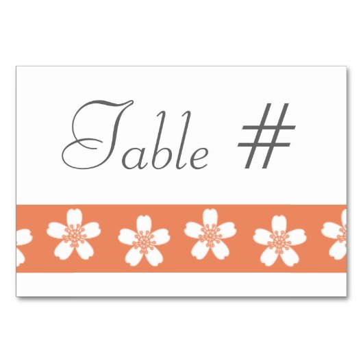 Charmant Sakura sur carte de table corail (Devant)