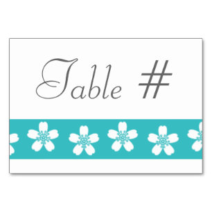 Charmant Sakura sur Carte de Table Turquoise
