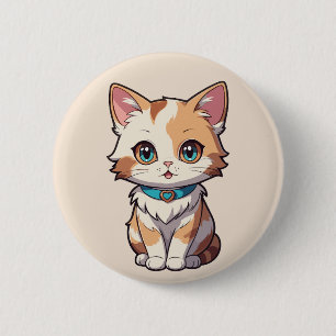 Charmant Schattige kattenontwerp Ronde Button 5,7 Cm