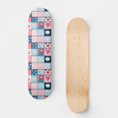 Charmant Schattige patchwork ontwerp Skateboard (Voorkant)