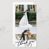Charmant script Bedankt 2 trouwfoto's (Voorkant / Achterkant)