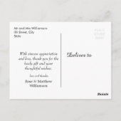 charmant script | carte photo Merci mariage (Dos)