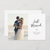 charmant script coeur mariage faire-part (Devant / Derrière)