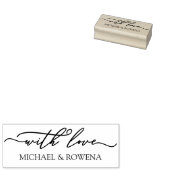 Charmant script met liefde uw namen 	rubberstempel (Gestempeld)