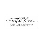 Charmant script met liefde uw namen 	rubberstempel (Afrduk)