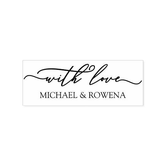 Charmant script met liefde uw namen rubberstempel (Afrduk)