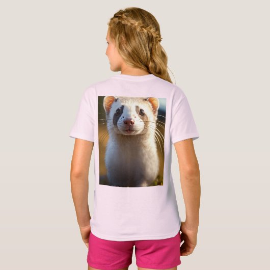 Charmant Silver Ferret Kinder 'Basic T-shirt (Achterkant volledig)