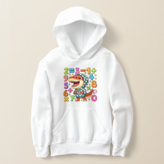Charmant sweat à capuche dinosaure maths pour enfa (Poser)