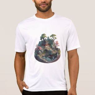 Charmant T-shirt Paysage 3D Imaginaire chinois