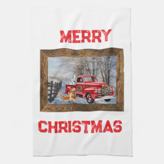 Charmant torchon de cuisine de Noël de campagne