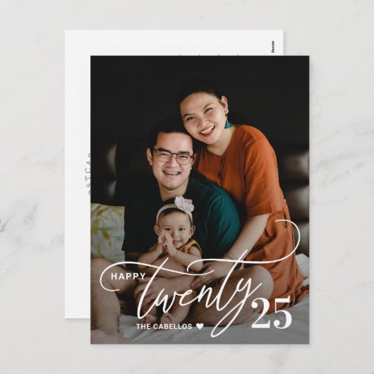 Charmant Twenty Happy New Year Photo Briefkaart (Voorkant / Achterkant)