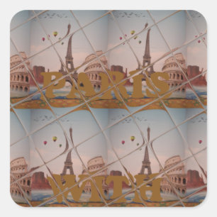 Charmant uit Parijs met liefde J'aime Paris Design Vierkante Sticker