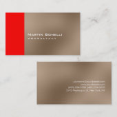 Charmant Warm Beige Red Stripe Visitekaartje (Voorkant / Achterkant)