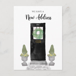 Charmant we hebben verplaatst nieuw adres zwart de briefkaart