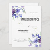 Charmant wit bloeit bruiloft kaart (Voorkant / Achterkant)