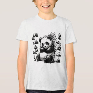 Charmant Zwart-wit Waterverf Panda T-shirt
