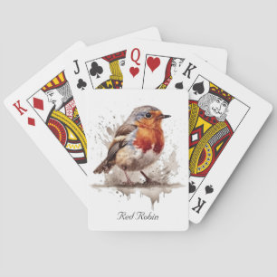 Charmante Achtertuin Robin, op maat Pokerkaarten