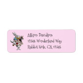 Charmante Alice in Wonderland White Rabbit Etiket (Voorkant)