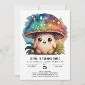 Charmante bewerkbare paddenstoel Verjaardag uitnod Kaart (Voorkant)