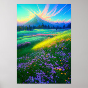 Charmante bloemen in het palet van de Natuur Poster