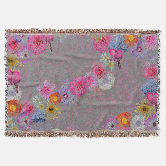 Charmante bloemen op grijs deken (Voorkant)